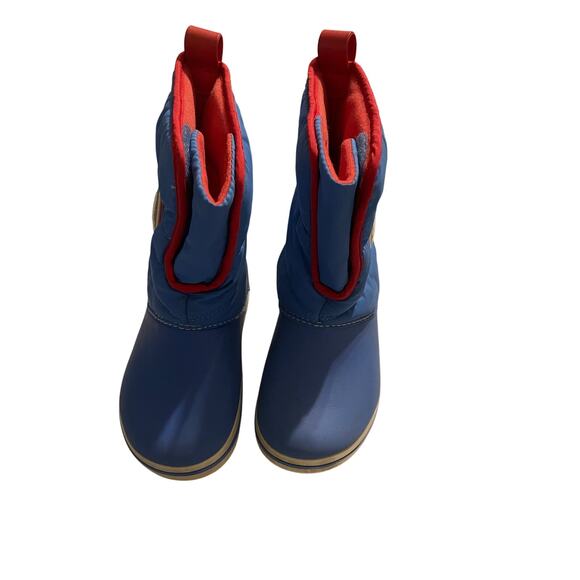 Crocs blue red rain snow boots slip on - light up toddler boys child size 10 - Picture 2 of 6